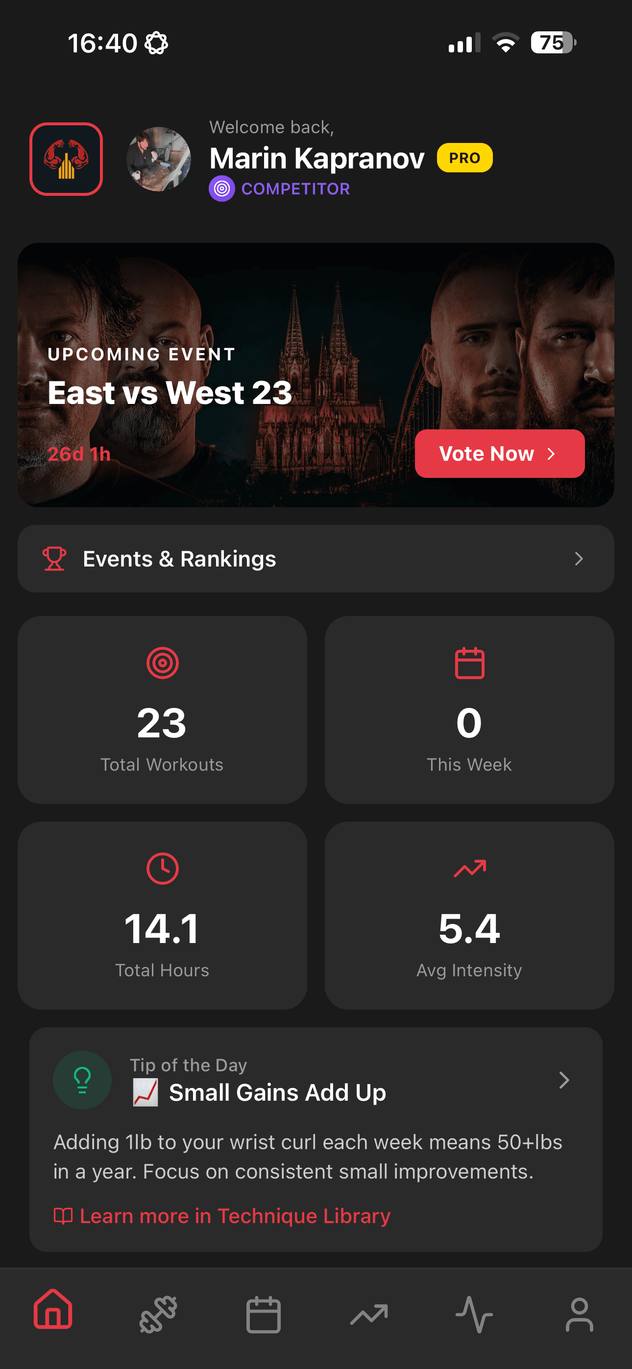 ArmProgress app screenshot