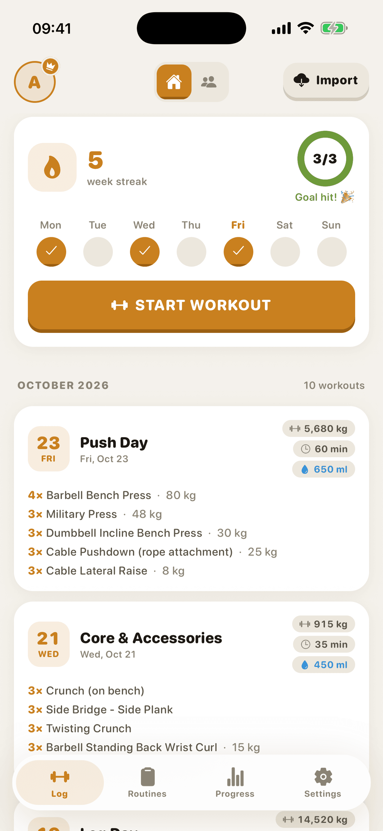 GymMonster app screenshot