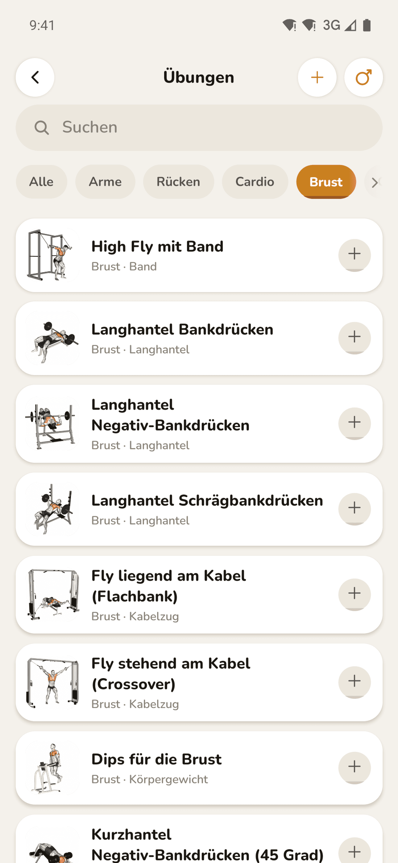 Durchsuchbare Übungsbibliothek