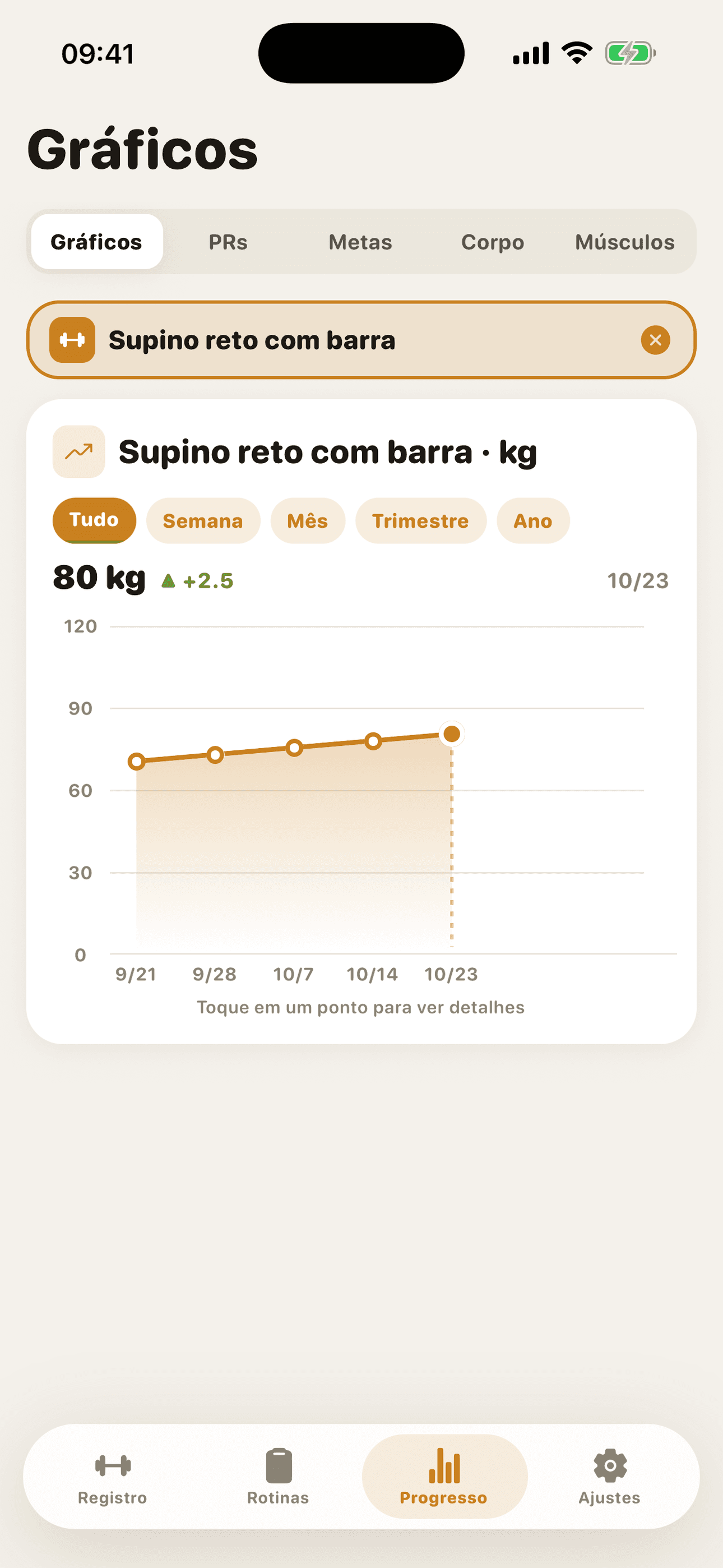 Captura de tela do app GymMonster