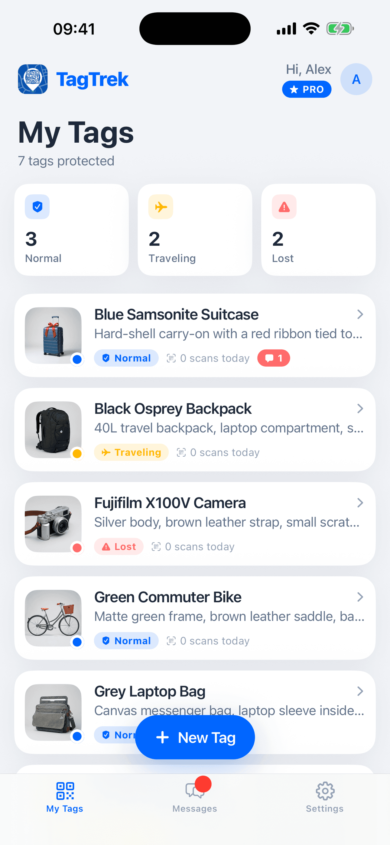 TagTrek app screenshot