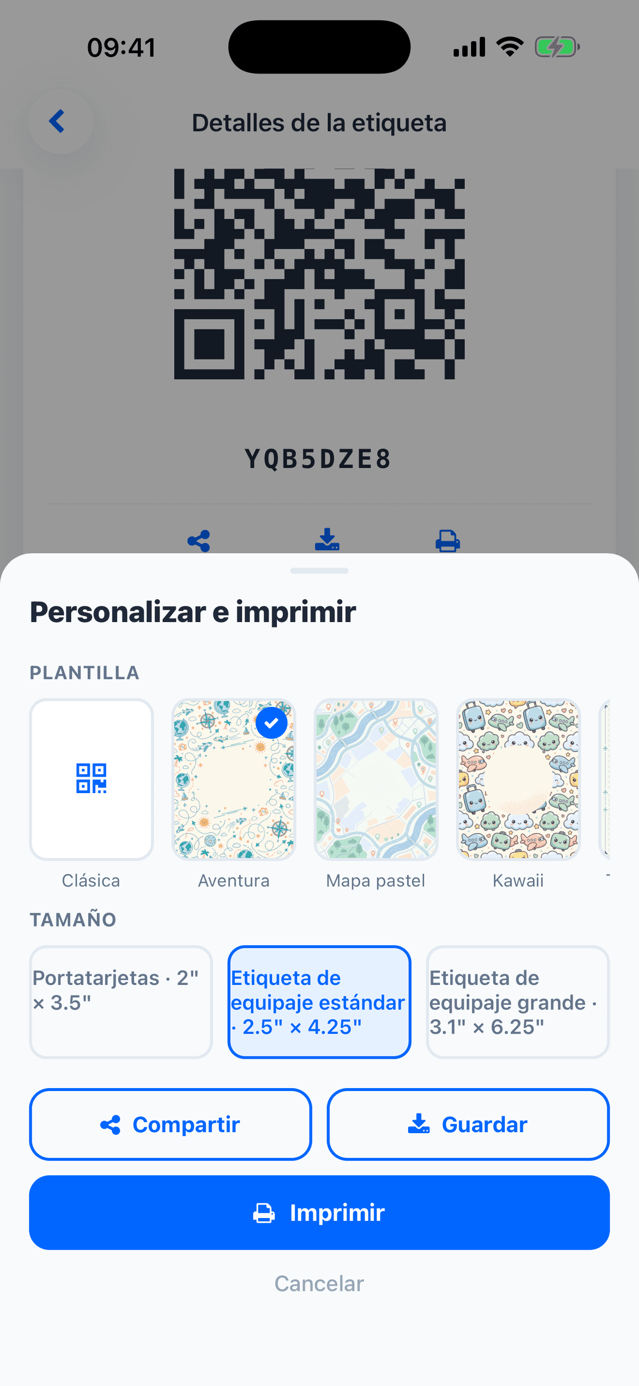 Personaliza e imprime tu etiqueta QR
