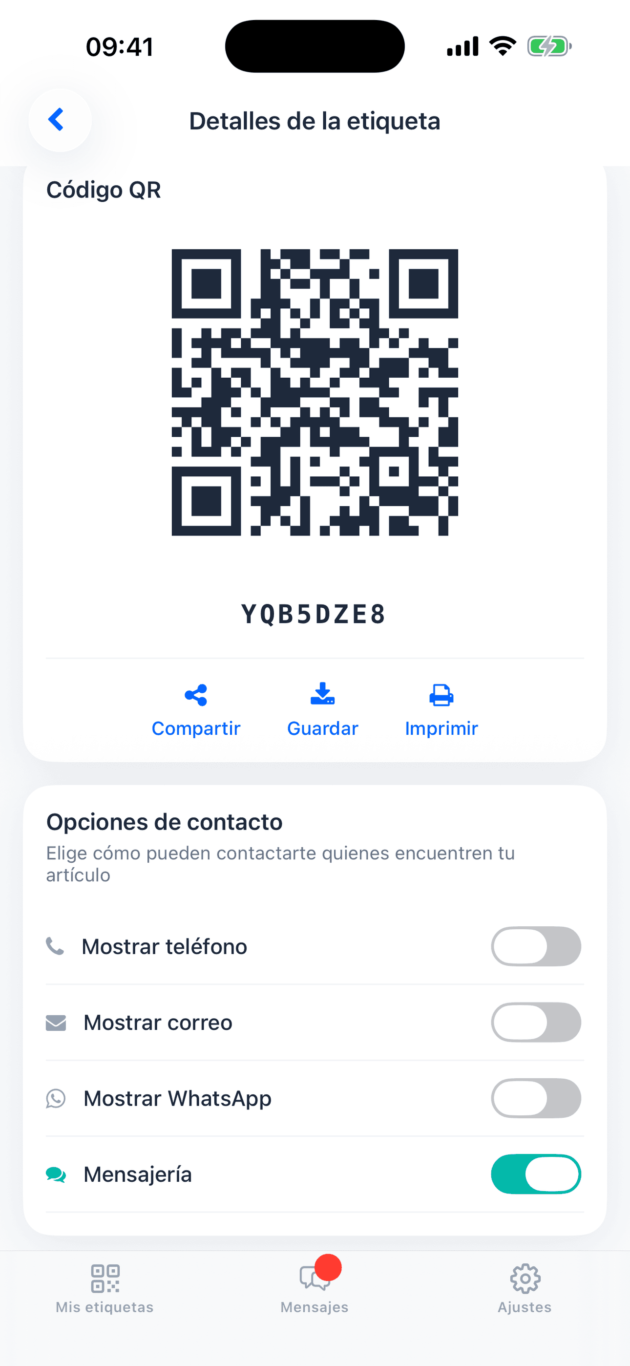 Captura de pantalla de la app TagTrek