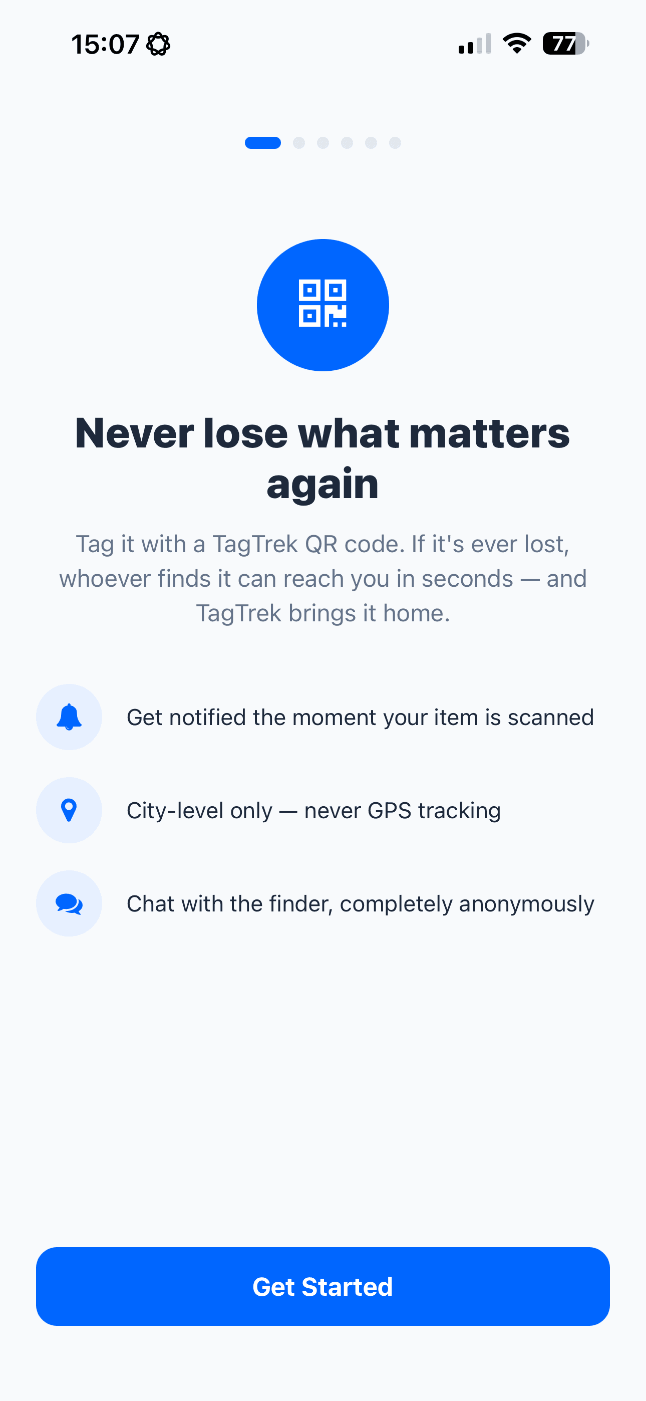 TagTrek app screenshot