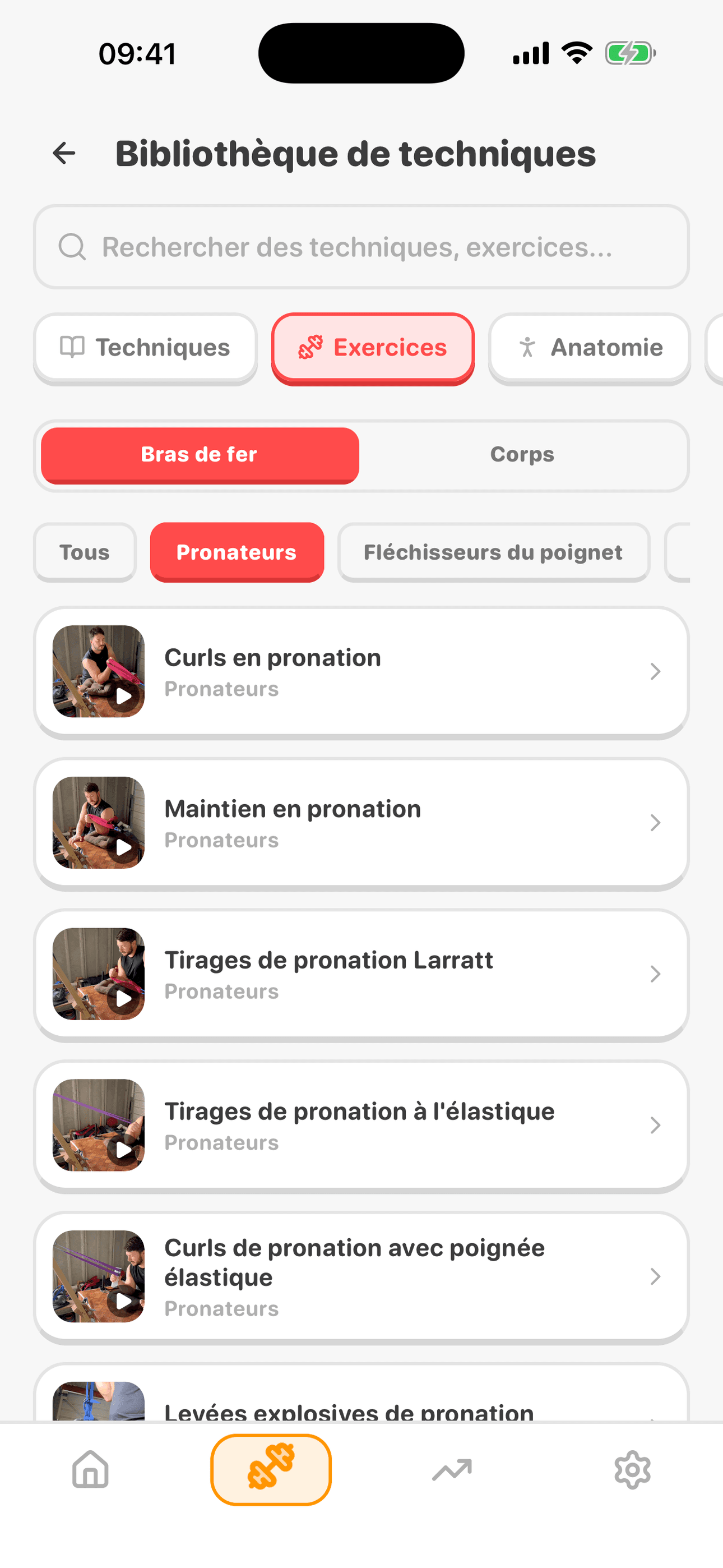 Bibliothèque d'exercices