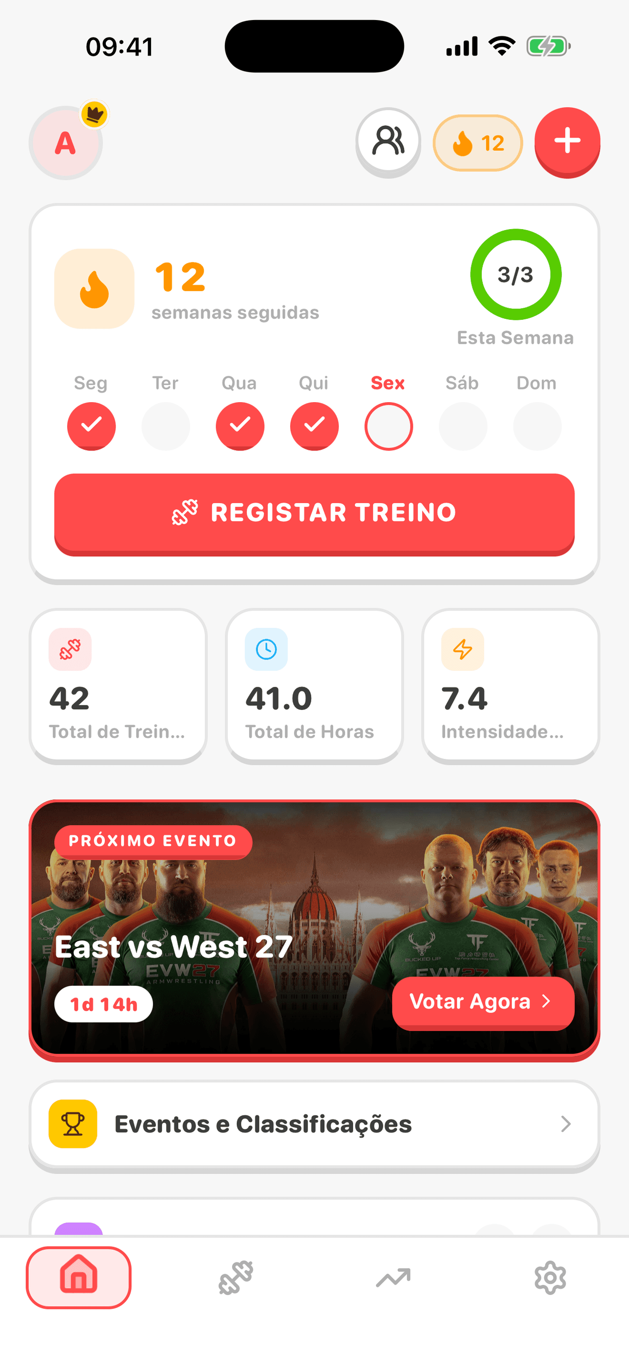Captura de tela do app ArmProgress