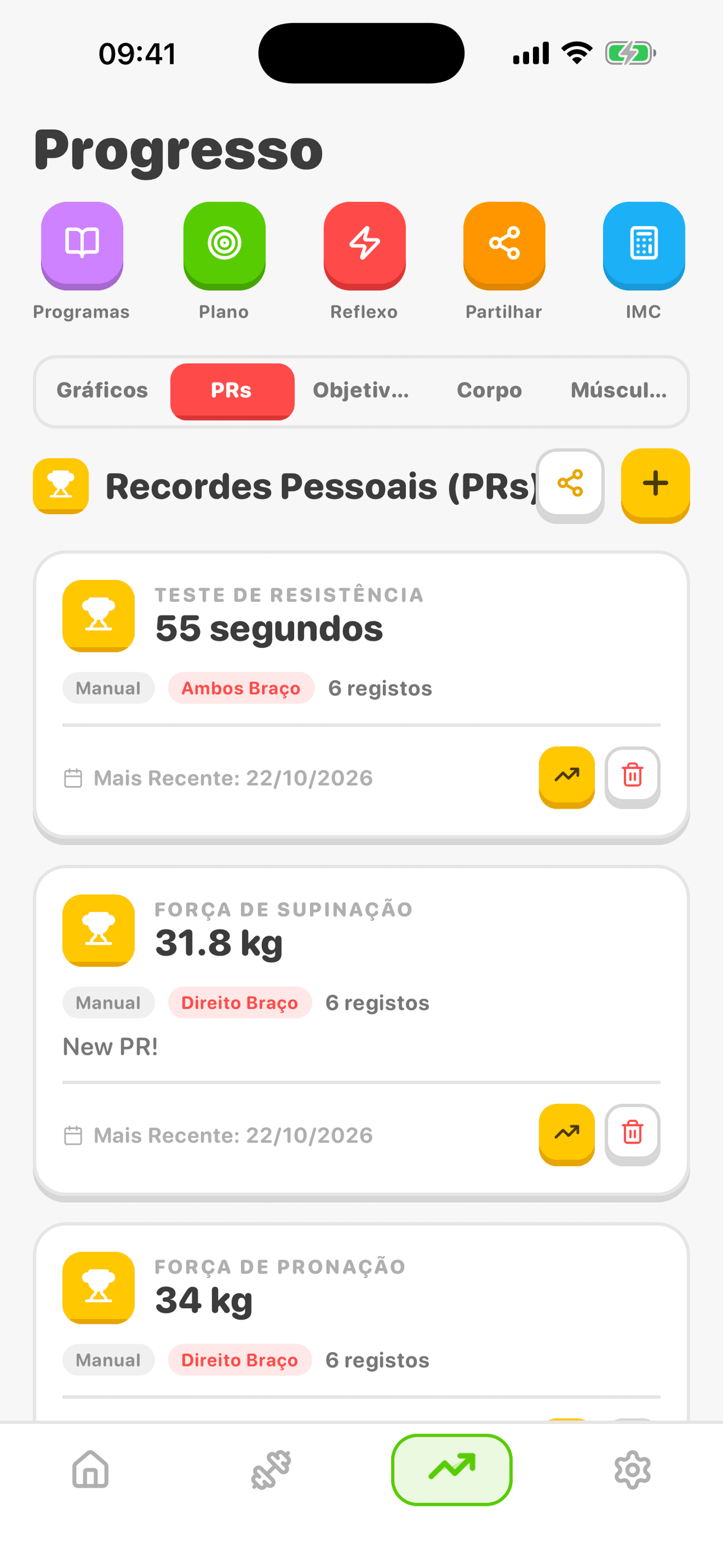 Captura de tela do app ArmProgress