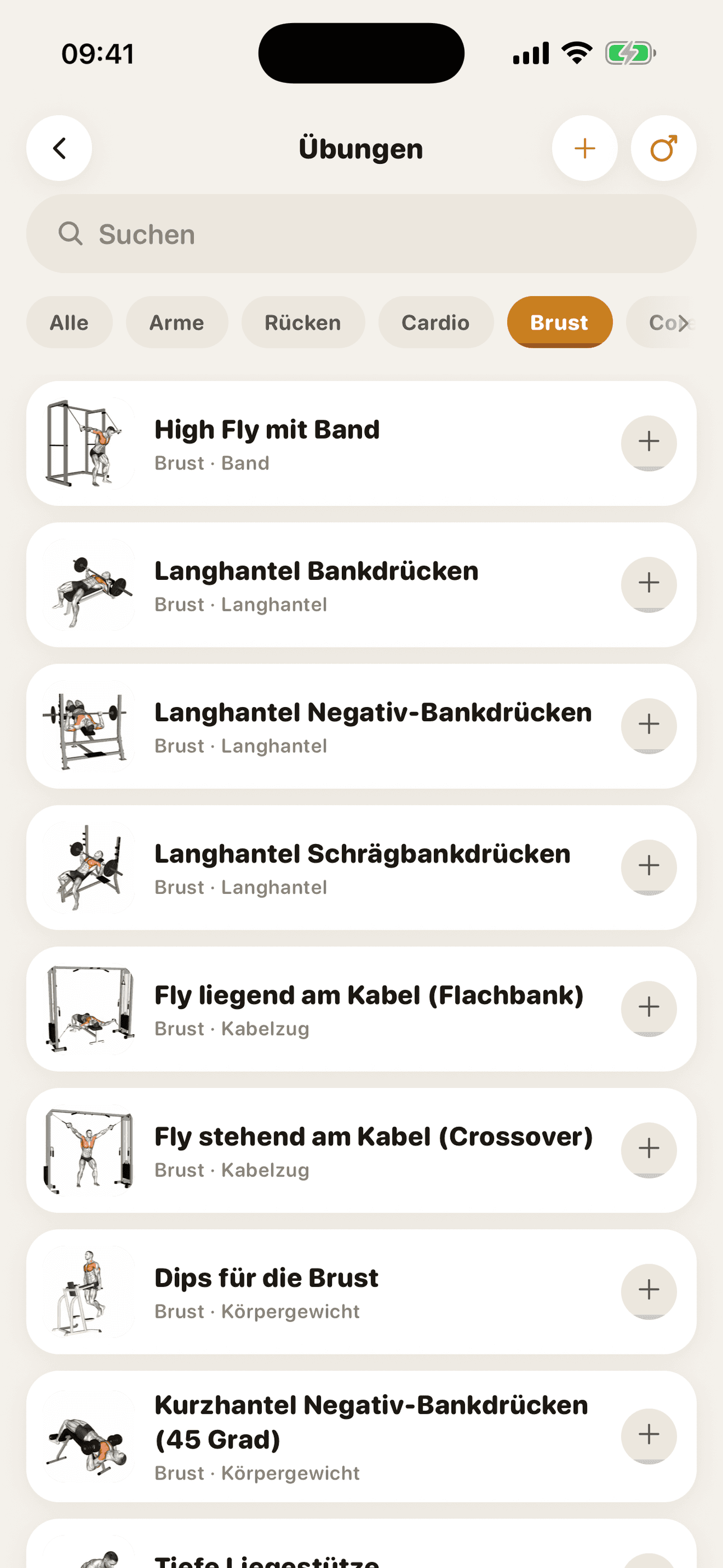 Durchsuchbare Übungsbibliothek