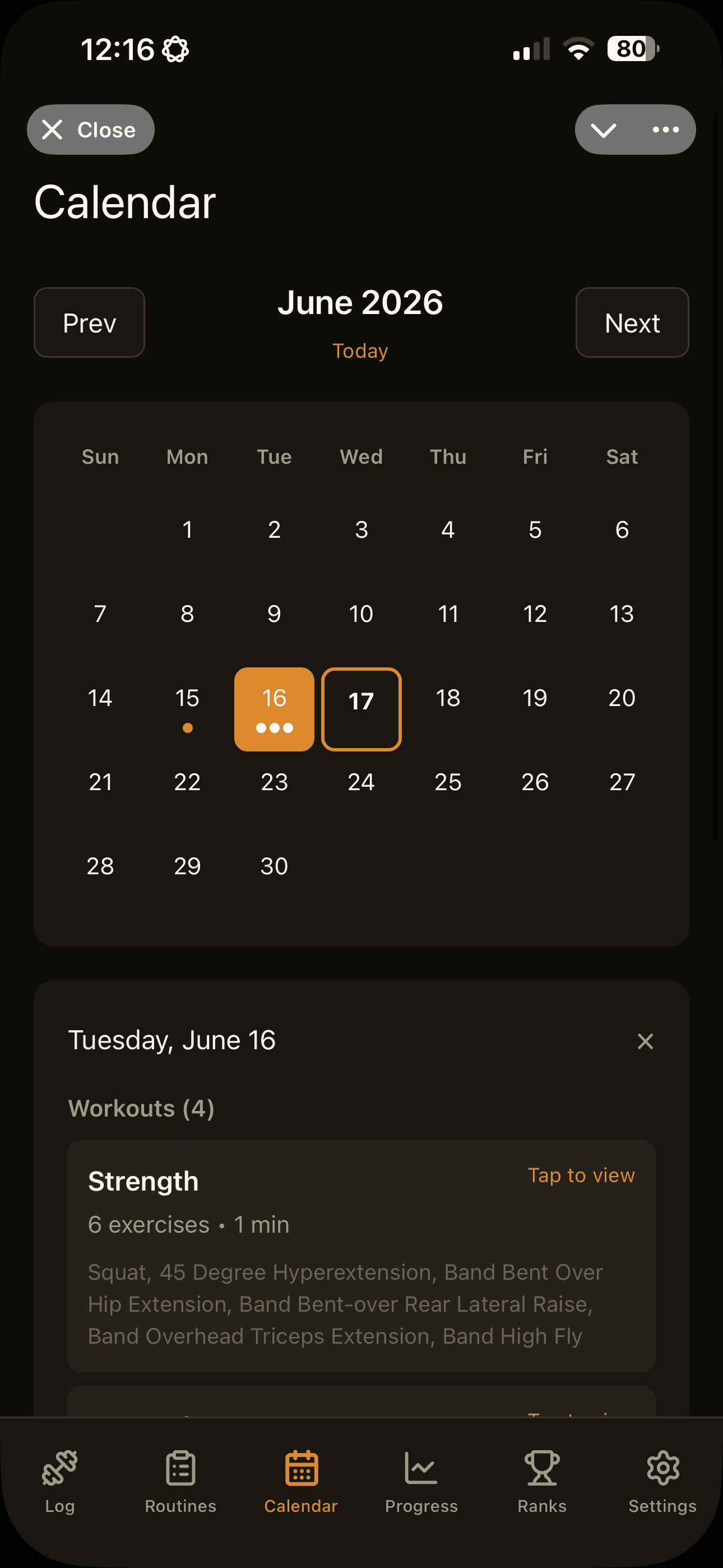 Training Calendar & Analytics