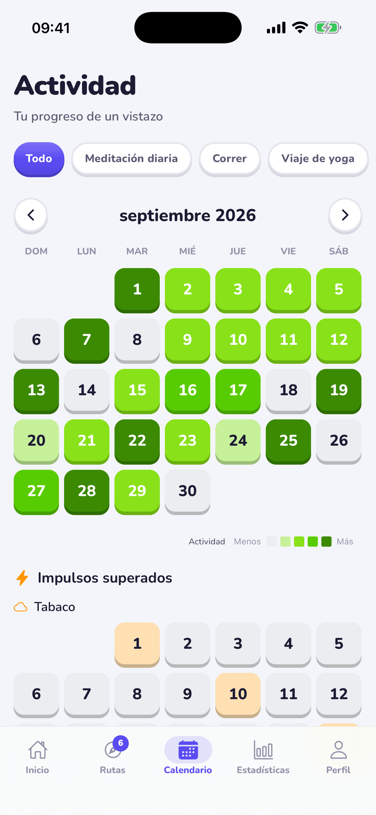 Calendario de calor