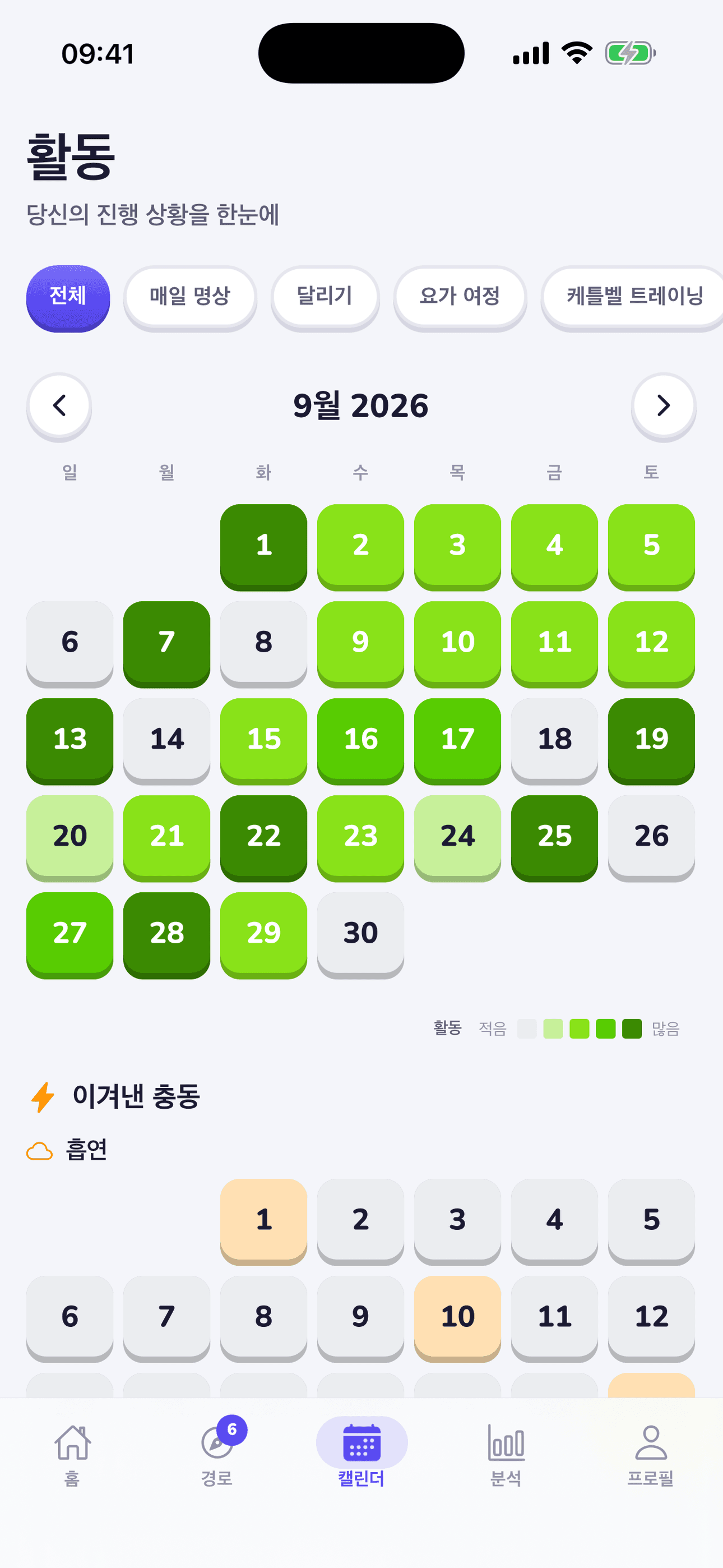 히트맵 캘린더